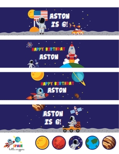 Space Bottle wrappers design preview