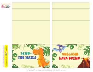 Dinosaurs Food labels design preview