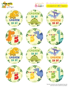 Dinosaurs Cupcake toppers design preview