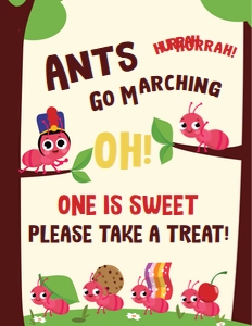 Ants go Marching (pink) Treats Sign design preview