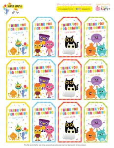 Super Simple Songs Favor Tags: Super Simple Songs Party Decorations Kit