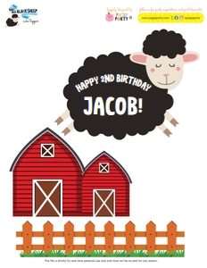 Baa Baa Black Sheep Cake Topper: Baa Baa Black Sheep Cake Topper
