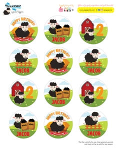Baa Baa Black Sheep Cupcake Toppers: Baa Baa Black Sheep Cupcake Toppers