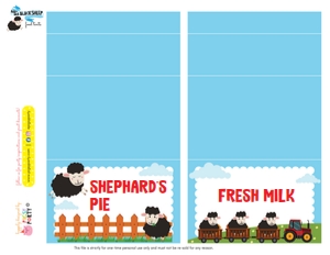 Baa Baa Black Sheep Food Labels design preview