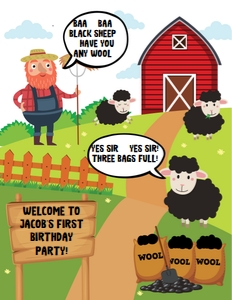 Baa Baa Black Sheep Welcome Sign: Baa Baa Black Sheep Welcome Sign