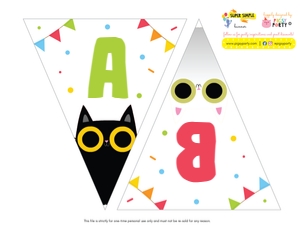 Super Simple Songs Banner (Peekaboo Cats): Super Simple Songs Party Decorations Kit