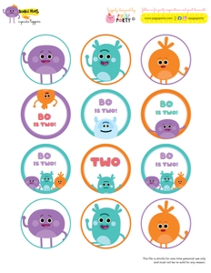 Bumble Nums Cupcake Toppers design preview