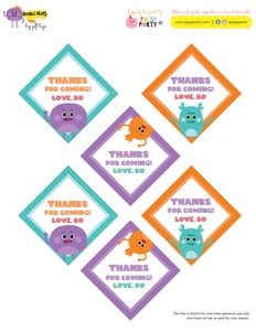 Bumble Nums Favor Tags Big design preview