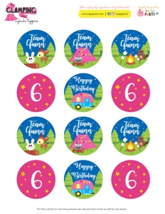 Glamping Cupcake Toppers: Glamping Cupcake Toppers