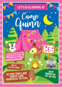 Glamping Invitation design preview