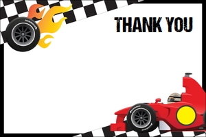 Race Car Thank You card: Race Car Thank You card