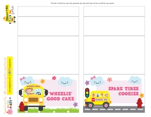Wheels on the Bus Girl Food label: Wheels on the Bus Girl Party Kit