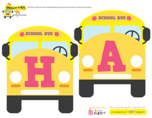 Wheels on the Bus Girl Banner design preview