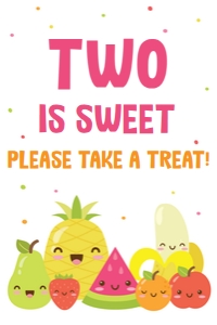 Tutti Frutti Treats Sign: Tutti Frutti Party Signs