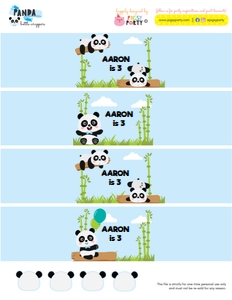 Panda Boy Bottle Wrappers design preview