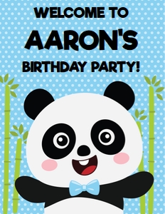 Panda Boy Welcome Sign design preview