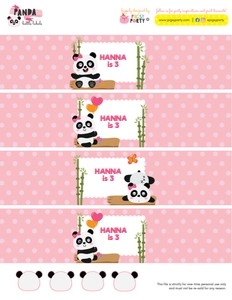 Panda Girl Bottle Wrappers: Panda Girl Party Kit