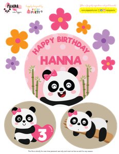 Panda Girl Cake Topper design preview