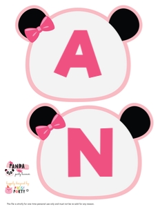 Panda Girl banner (letters): Panda Girl Party Kit