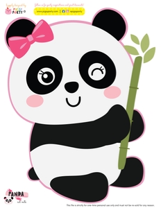 Panda Girl Cut-Outs: Panda Girl Party Kit