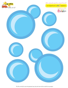 Car Wash Bubbles Cut-Out: Car Wash Party Decorations Kit