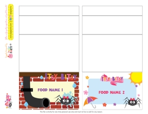 Itsy Bitsy Spider Girl Food Label design preview