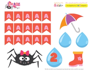 Itsy Bitsy Spider Girl Cake Topper design preview