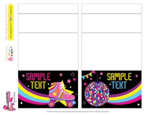 Rollerskating Food Labels: Rollerskating Party Decorations Kit