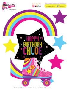 Rollerskating Cake Topper: Rollerskating Party Decorations Kit
