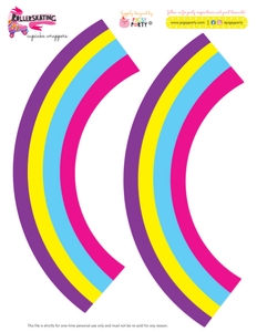 Rollerskating Cupcake Wrappers: Rollerskating Party Decorations Kit