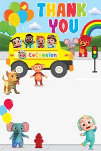 Cocomelon Thank You Card design preview