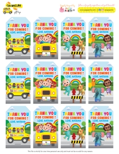 Cocomelon Favor Tags: Cocomelon Favor Tags