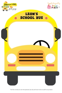Wheels on the Bus Photo Booth Kit design preview