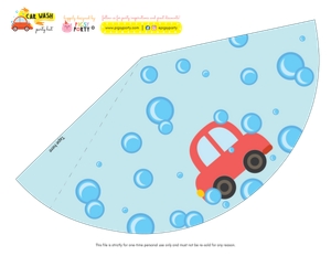 Car Wash Party Hats: Car Wash Party Decorations Kit