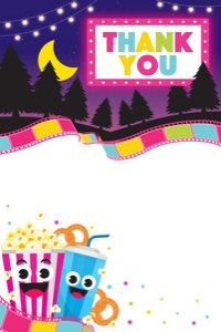 Backyard Movie Night Thank You Card: Backyard Movie Night Thank You Card