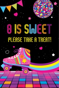 Rollerskating Treats Sign: Rollerskating Party Decorations Kit