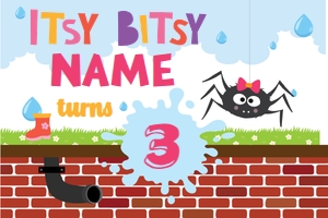Itsy Bitsy Spider Girl Backdrop design preview