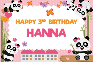 Panda Girl Backdrop design preview