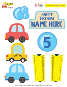 Car Wash Centerpiece: Car Wash Party Decorations Kit