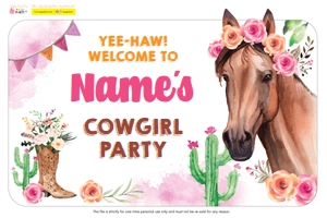 Cowgirl Horse Yard Sign: Cowgirl Horse Yard Sign
