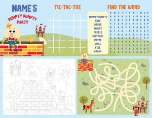 Humpty Dumpty Coloring Placemat: Humpty Dumpty Games Kit