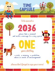 Humpty Dumpty Time Capsule Sign: Humpty Dumpty Memories Kit