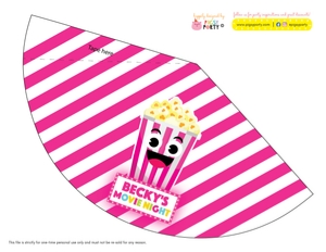 Movie Night Party Hats: Movie Night Pink Party Hats