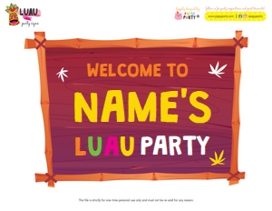 Luau Party Signs Pack design preview