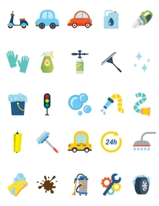 Car Wash Bingo Icons: Car Wash Games Kit