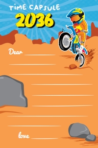Dirtbike Time Capsule Note: Dirtbike Birthday Memories Kit