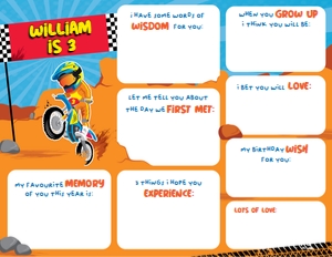 Dirtbike Time Capsule Sheet: Dirtbike Birthday Memories Kit
