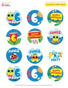 Pool Cupcake Toppers: Pool Ultimate Bundle Kit