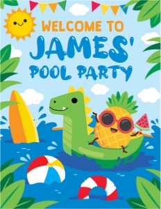 Pool Party Welcome Sign: Pool Ultimate Bundle Kit