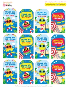 Pool Favor Tags: Pool Ultimate Bundle Kit